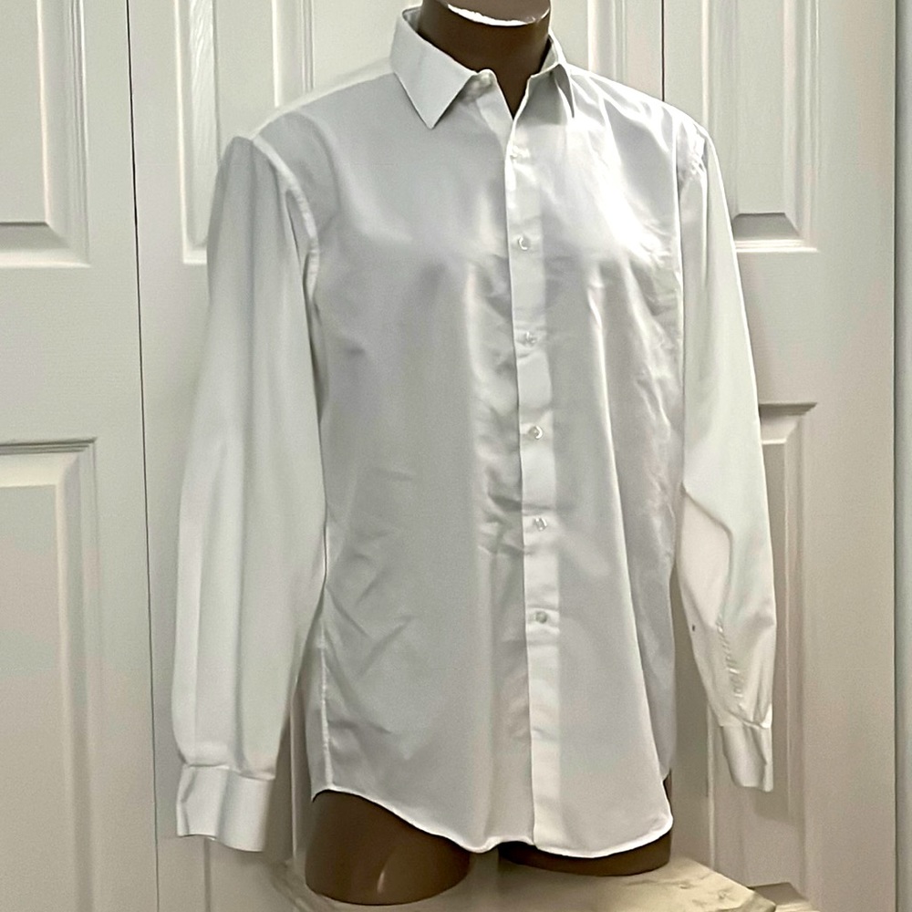 NWOT White Tonal Pinstriped Dress Shirt from Alfani
